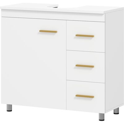 OEM Meuble Vasque Salle De Bain 3 Niveaux, Mdf Panneaux Particules Blanc - Publicité OEM Meuble Vasque Salle De Bain 3 Niveaux, Mdf Panneaux Particules Blanc - Publicité