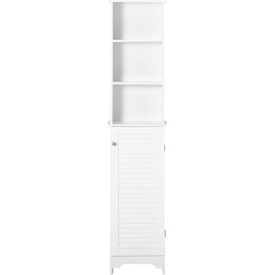 OEM Meuble Colonne Salle De Bain 3 Niches Placard Porte Persienne 3 Étagères Mdf Panneaux De Particules Blanc - Publicité OEM Meuble Colonne Salle De Bain 3 Niches Placard Porte Persienne 3 Étagères Mdf Panneaux De Particules Blanc - Publicité