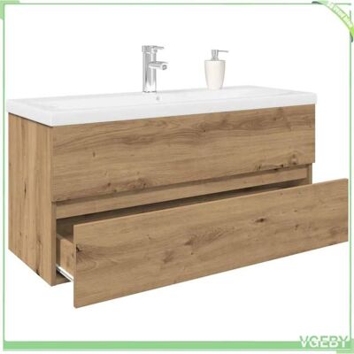 OEM Meuble Lavabo Avec Vasque Intégrée - Modèle 3328938 - Chêne Artisanal - Vasque Céramique Intégrée - 100 X 38,5 X 45 Cm - Publicité OEM Meuble Lavabo Avec Vasque Intégrée - Modèle 3328938 - Chêne Artisanal - Vasque Céramique Intégrée - 100 X 38,5 X 45 Cm - Publicité