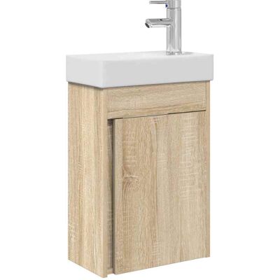 Meuble De Salle De Bain Avec Robinet Chêne Sonoma Vidaxl - Publicité Meuble De Salle De Bain Avec Robinet Chêne Sonoma Vidaxl - Publicité