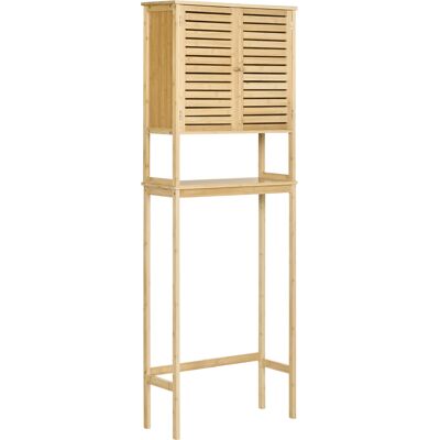 Generic Kleankin Étagère De Toilettes Meuble De Salle De Bain Dessus Toilette Wc Avec Placard 2 Portes Et Étagère Ouverte 60 X 23 X 173 Cm Bambou - Publicité Generic Kleankin Étagère De Toilettes Meuble De Salle De Bain Dessus Toilette Wc Avec Placard 2 Portes Et Étagère Ouverte 60 X 23 X 173 Cm Bambou - Publicité