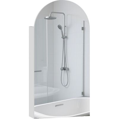 Generic Armoire Murale Salle De Bain Avec Miroir, Meuble Salle De Bain Sans Cadre En Arche Et Étagères En Verre Réglables, Blanc - Publicité Generic Armoire Murale Salle De Bain Avec Miroir, Meuble Salle De Bain Sans Cadre En Arche Et Étagères En Verre Réglables, Blanc - Publicité