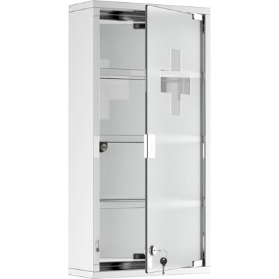 Generic Armoire À Pharmacie 3 Étagères 4 Niveaux 30l X 12l X 60h Cm Porte Verre Trempé Symbole Croix Acier Inoxydable Brossé - Publicité Generic Armoire À Pharmacie 3 Étagères 4 Niveaux 30l X 12l X 60h Cm Porte Verre Trempé Symbole Croix Acier Inoxydable Brossé - Publicité