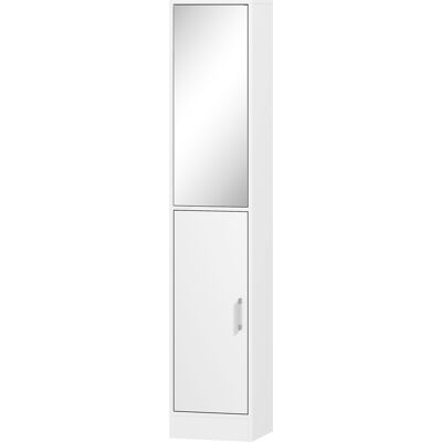 OEM Meuble Colonne Salle De Bain Avec Miroir, Meuble De Rangement À 6 Niveaux 2 Portes Étagères Réglables 32x28x162cm Blanc - Publicité OEM Meuble Colonne Salle De Bain Avec Miroir, Meuble De Rangement À 6 Niveaux 2 Portes Étagères Réglables 32x28x162cm Blanc - Publicité