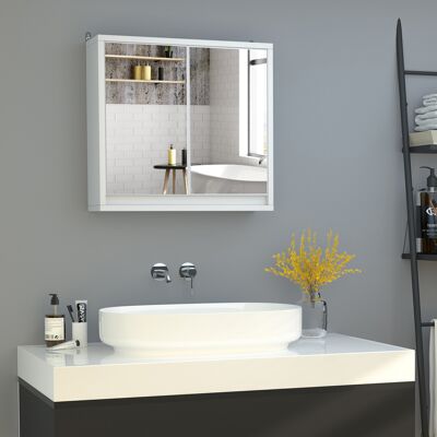 OEM Meuble Sous Lavabo Meuble De Salle De Bain Avec Placard À Deux Niveaux Étagères Réglables 90l X 30p X 63h Cm Crème - Publicité OEM Meuble Sous Lavabo Meuble De Salle De Bain Avec Placard À Deux Niveaux Étagères Réglables 90l X 30p X 63h Cm Crème - Publicité