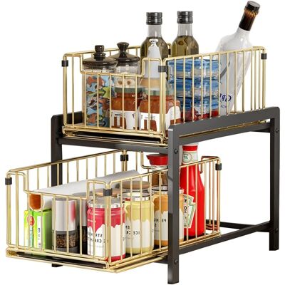 GRASSLIN Rangements Sous Evier 2 Niveaux Organisateur Coulissant Avec Tiroirs Porte-épices Pour Comptoir De Cuisine Salle Bain, Cuisine, Bureau (ordinaire, Noiror) Noiror Regular'regular Noiror'noiror'regular - Publicité GRASSLIN Rangements Sous Evier 2 Niveaux Organisateur Coulissant Avec Tiroirs Porte-épices Pour Comptoir De Cuisine Salle Bain, Cuisine, Bureau (ordinaire, Noiror) Noiror Regular'regular Noiror'noiror'regular - Publicité