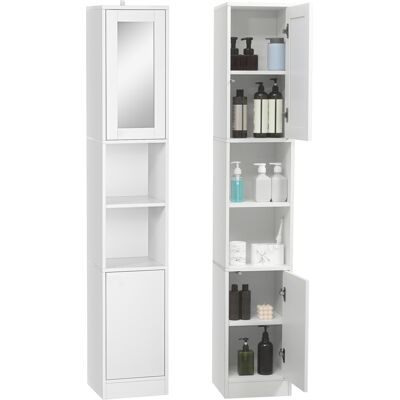 ARRIGONI Armoire Salle De Bain Haute, Meuble De Rangement Colonne Avec Miroir, 2 Portes, Étagères Réglables, 30x28x170cm, Blanc - Publicité ARRIGONI Armoire Salle De Bain Haute, Meuble De Rangement Colonne Avec Miroir, 2 Portes, Étagères Réglables, 30x28x170cm, Blanc - Publicité