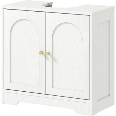 HEAT Meuble Vasque Avec Portes Et Étagère Réglable, Pour Lavabos Avec Ou Sans Colonne, Blanc - Publicité HEAT Meuble Vasque Avec Portes Et Étagère Réglable, Pour Lavabos Avec Ou Sans Colonne, Blanc - Publicité