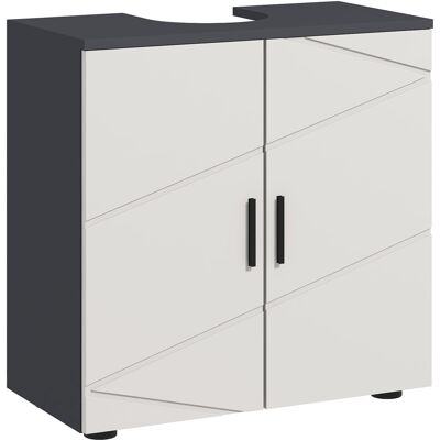 ARRIGONI Meuble Sous-lavabo De Salle De Bain Avec 2 Portes 60x30x60 Cm Gris - Publicité ARRIGONI Meuble Sous-lavabo De Salle De Bain Avec 2 Portes 60x30x60 Cm Gris - Publicité