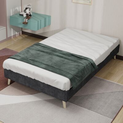 ACKERMAN Modern Minimalist Bed Frame, 90x200 Cm, Grey, Dutch Velvet Fabric, Low-profile Base, Modern Style Bedroom Furniture. Excludes Gas Lift, Headboard, And Mattress. Publicité ACKERMAN Modern Minimalist Bed Frame, 90x200 Cm, Grey, Dutch Velvet Fabric, Low-profile Base, Modern Style Bedroom Furniture. Excludes Gas Lift, Headboard, And Mattress. Publicité