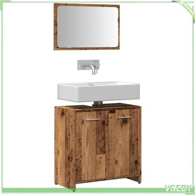 OEM Meuble De Salle De Bain - Abi - Armoire Avec Miroir - Vieux Bois - 60x33x60 Cm - Design Contemporain - Publicité OEM Meuble De Salle De Bain - Abi - Armoire Avec Miroir - Vieux Bois - 60x33x60 Cm - Design Contemporain - Publicité