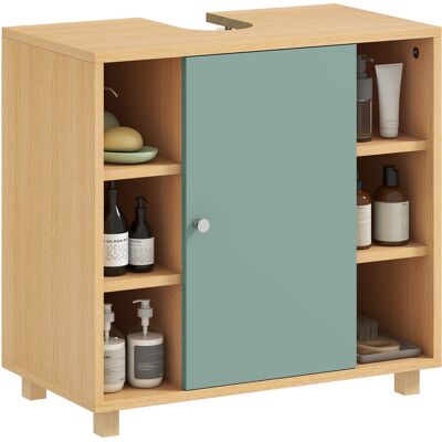 Generic Meuble Sous Lavabo, Meuble De Salle De Bain Avec 6 Étagères Ouvertes Et Porte À Fermeture Amortie 60 X 33 X 57 Cm, Vert - Publicité Generic Meuble Sous Lavabo, Meuble De Salle De Bain Avec 6 Étagères Ouvertes Et Porte À Fermeture Amortie 60 X 33 X 57 Cm, Vert - Publicité