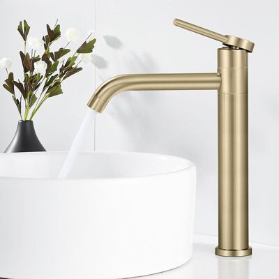 GRASSLIN 1 Robinet Lavabo, Pivotant 360°, Acier Inoxydable, Or Brossé, Salle De Bain - Publicité GRASSLIN 1 Robinet Lavabo, Pivotant 360°, Acier Inoxydable, Or Brossé, Salle De Bain - Publicité