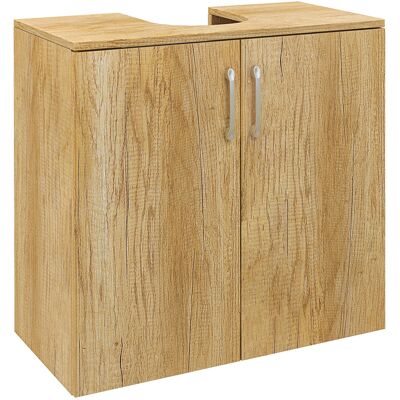 ARRIGONI Meuble Sous Lavabo Suspendu 2 Portes 2 Etageres Bois Naturel - Publicité ARRIGONI Meuble Sous Lavabo Suspendu 2 Portes 2 Etageres Bois Naturel - Publicité