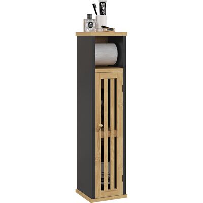 ARRIGONI Meuble De Salle De Bain Avec Support Papier Toilette Rangement Avec Barre Amovible 2 Niveaux + Sortie Papier Mdf Bambou - Publicité ARRIGONI Meuble De Salle De Bain Avec Support Papier Toilette Rangement Avec Barre Amovible 2 Niveaux + Sortie Papier Mdf Bambou - Publicité