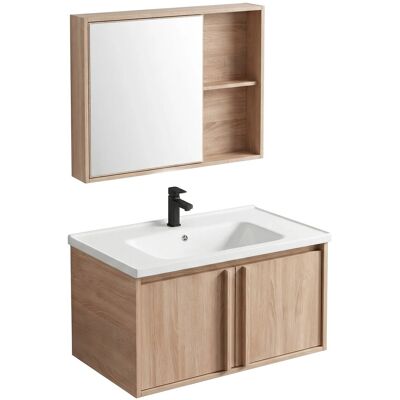 Un Ensemble De Meubles De Salle De Bains Avec Un Lavabo Rea Gama T25023 Bxm 80cm Beige - Publicité Un Ensemble De Meubles De Salle De Bains Avec Un Lavabo Rea Gama T25023 Bxm 80cm Beige - Publicité
