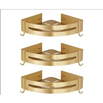 ABYSSE Étagère Douche Sans Perçage Etagere Angle Salle De Baintablette Salle De Bain Starlight (or Sable Brillant,3 Niveaux) - Publicité ABYSSE Étagère Douche Sans Perçage Etagere Angle Salle De Baintablette Salle De Bain Starlight (or Sable Brillant,3 Niveaux) - Publicité