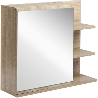 HEAT Armoire De Salle De Bain Avec Miroir Et Étagère – 3 Étagères Latérales – Kit De Fixation Murale Inclus – Panneaux De Particules Aspect Chêne Clair - Publicité HEAT Armoire De Salle De Bain Avec Miroir Et Étagère – 3 Étagères Latérales – Kit De Fixation Murale Inclus – Panneaux De Particules Aspect Chêne Clair - Publicité