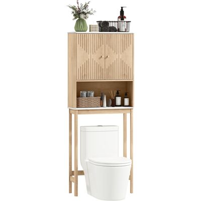 Generic Meuble Wc Dessus De Toilette Meuble Toilettes Wc Rangement Avec Placard À Double Porte Étagères 66 X 25 X 168 Cm, Chêne - Publicité Generic Meuble Wc Dessus De Toilette Meuble Toilettes Wc Rangement Avec Placard À Double Porte Étagères 66 X 25 X 168 Cm, Chêne - Publicité