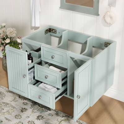 ACKERMAN Meuble Sous-vasque, Meuble De Salle De Bain Avec 3 Tiroirs, Grand Espace De Rangement, Vasque Suspendue, Style Moderne, Mobilier De Salle De Bain, Vert, 78,5 × 46 × 46,8 Cm - Publicité ACKERMAN Meuble Sous-vasque, Meuble De Salle De Bain Avec 3 Tiroirs, Grand Espace De Rangement, Vasque Suspendue, Style Moderne, Mobilier De Salle De Bain, Vert, 78,5 × 46 × 46,8 Cm - Publicité