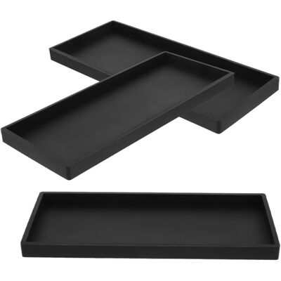 GRASSLIN Lot De 3 Plateaux De Toilette Multifonctions En Silicone Noir, Rectangulaires Petit Format 10x20 Cm, Porte-savonnette Et Plateau De Rangement Pour Salle De Bain, Cosmétiques'-'- - Publicité GRASSLIN Lot De 3 Plateaux De Toilette Multifonctions En Silicone Noir, Rectangulaires Petit Format 10x20 Cm, Porte-savonnette Et Plateau De Rangement Pour Salle De Bain, Cosmétiques'-'- - Publicité