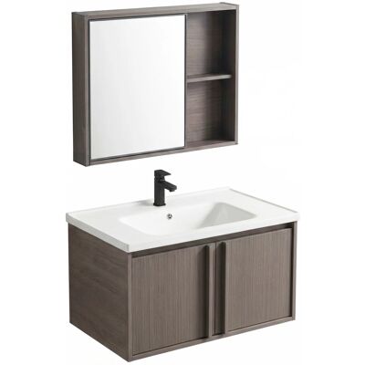 Un Ensemble De Meubles De Salle De Bains Avec Un Lavabo Rea Gama T25023 Kjm 70cm Brown - Publicité Un Ensemble De Meubles De Salle De Bains Avec Un Lavabo Rea Gama T25023 Kjm 70cm Brown - Publicité