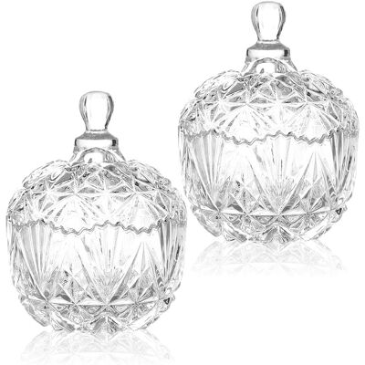 GRASSLIN 2 Bocaux Verre Avec Couvercle Rangement Coton Tige Organisateur Salle De Bain Décoration Maison - Publicité GRASSLIN 2 Bocaux Verre Avec Couvercle Rangement Coton Tige Organisateur Salle De Bain Décoration Maison - Publicité