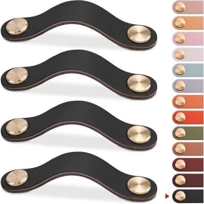 ACKERMAN 4pcs Poignée Meuble Cuir, Bouton Porte Placard Poignee Cuir Bouton De Tiroir, Poignee De Meuble Vintage Pour Armoires, Commode, Cuisine, Salle De Bain (noir, 128mm) - Publicité ACKERMAN 4pcs Poignée Meuble Cuir, Bouton Porte Placard Poignee Cuir Bouton De Tiroir, Poignee De Meuble Vintage Pour Armoires, Commode, Cuisine, Salle De Bain (noir, 128mm) - Publicité