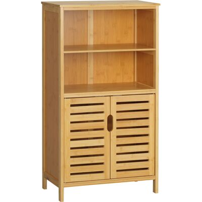 ACKERMAN Meuble De Salle De Bain En Bambou, Meuble Bas Avec Portes À Lamelles, Anti-basculement, De Style Campagne, Meuble Polyvalent - Publicité ACKERMAN Meuble De Salle De Bain En Bambou, Meuble Bas Avec Portes À Lamelles, Anti-basculement, De Style Campagne, Meuble Polyvalent - Publicité