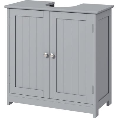 OEM Meuble Sous Lavabo Salle De Bain 60x30x60 Cm - Placard 2 Portes Avec Étagère - Meuble Sous-vasque Bois Gris - Publicité OEM Meuble Sous Lavabo Salle De Bain 60x30x60 Cm - Placard 2 Portes Avec Étagère - Meuble Sous-vasque Bois Gris - Publicité