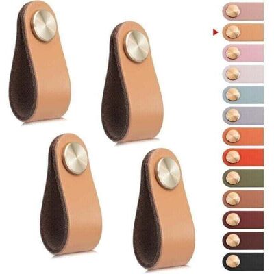 ACKERMAN 4pcs Poigne Meuble Cuir, Bouton Porte Placard Poignee Cuir Bouton De Tiroir, Poignee De Meuble Vintage Pour Armoires, Commode, Cuisine, Salle De Bain (beige, Monotrou) - Publicité ACKERMAN 4pcs Poigne Meuble Cuir, Bouton Porte Placard Poignee Cuir Bouton De Tiroir, Poignee De Meuble Vintage Pour Armoires, Commode, Cuisine, Salle De Bain (beige, Monotrou) - Publicité