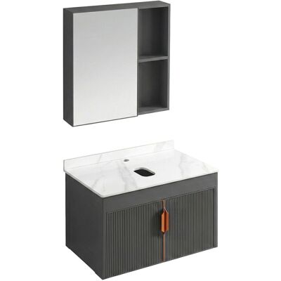 Un Ensemble De Meubles De Salle De Bain Avec Un Comptoir Rea Top Aa18 Marti 60cm Grey - Publicité Un Ensemble De Meubles De Salle De Bain Avec Un Comptoir Rea Top Aa18 Marti 60cm Grey - Publicité