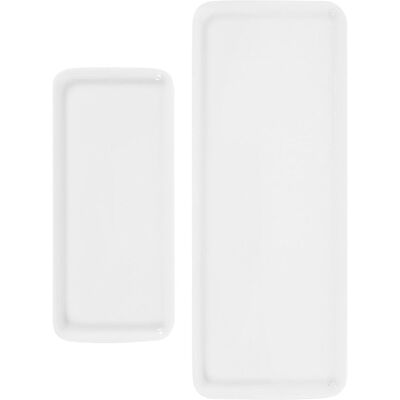 GRASSLIN Lot De 2 Plateaux De Bain Blancs En Céramique Surface Lisse, Pour Organiser Cosmétiques Sur Meuble Coiffeuse Ou Salle De Bain'-'- - Publicité GRASSLIN Lot De 2 Plateaux De Bain Blancs En Céramique Surface Lisse, Pour Organiser Cosmétiques Sur Meuble Coiffeuse Ou Salle De Bain'-'- - Publicité