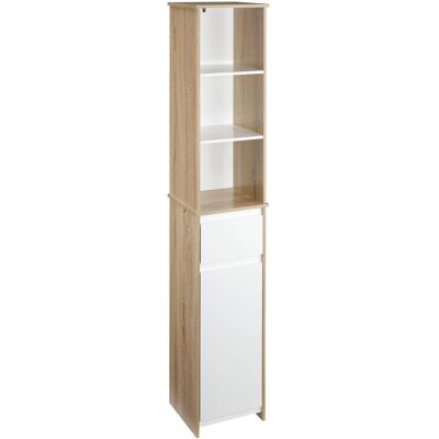 OEM Étagère De Salle De Bain En Bois Gain De Place, Meuble Colonne Avec Étagères, Placard Et Tiroir, Blanc, 32,6 X 30 X 171,2 Cm - Publicité OEM Étagère De Salle De Bain En Bois Gain De Place, Meuble Colonne Avec Étagères, Placard Et Tiroir, Blanc, 32,6 X 30 X 171,2 Cm - Publicité