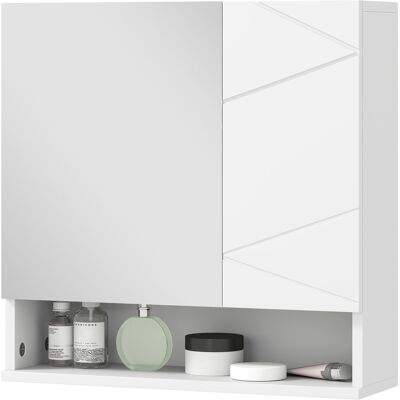 HEAT Armoire De Salle De Bain Murale Avec Miroir, 2 Portes, 55 X 17 X 55 Cm, Blanche - Publicité HEAT Armoire De Salle De Bain Murale Avec Miroir, 2 Portes, 55 X 17 X 55 Cm, Blanche - Publicité