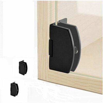 SANS MARQUE Lot De 4 Charnières De Porte En Verre Sans Cadre Pour Armoire Ou Salle De Bain Noir, - Publicité SANS MARQUE Lot De 4 Charnières De Porte En Verre Sans Cadre Pour Armoire Ou Salle De Bain Noir, - Publicité