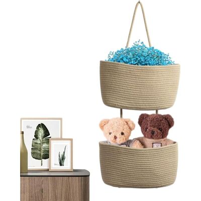 GRASSLIN 1 Panier À 2 Niveaux, Coton, Suspension Porte, Rangement Cuisine, Salle De Bain - Publicité GRASSLIN 1 Panier À 2 Niveaux, Coton, Suspension Porte, Rangement Cuisine, Salle De Bain - Publicité