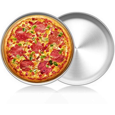 GRASSLIN 2 Plateau De Cuisson Rond, Acier Inoxydable Antiadhésif, Diamètre 20cm, Pour Four Et Pizza Maison - Publicité GRASSLIN 2 Plateau De Cuisson Rond, Acier Inoxydable Antiadhésif, Diamètre 20cm, Pour Four Et Pizza Maison - Publicité