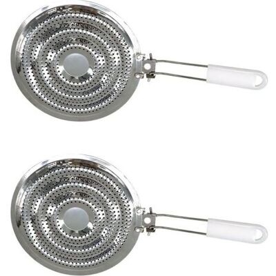 OEM Diffuseur De Chaleur Pour Plaque De Cuisson, Accessoire Pour Cuisinière À Gaz, Lot De 2 Diffuseurs De Chaleur, Blanc, Acier Inoxydable, 20,5 Cm - Publicité OEM Diffuseur De Chaleur Pour Plaque De Cuisson, Accessoire Pour Cuisinière À Gaz, Lot De 2 Diffuseurs De Chaleur, Blanc, Acier Inoxydable, 20,5 Cm - Publicité