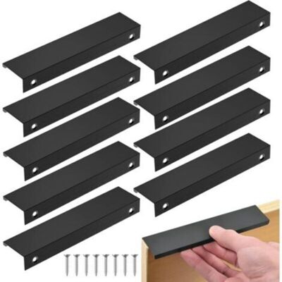 SANS MARQUE Poignée Cuisine Noir, 10pcs Entraxe 160mm Invisible Poignee De Meuble, Poignet De Porte Cuisine En Aluminium, Noir Poignée Meuble Pour Tiroirs Armoires Placard (entraxe 160mm/ Long 200mm) - Publicité SANS MARQUE Poignée Cuisine Noir, 10pcs Entraxe 160mm Invisible Poignee De Meuble, Poignet De Porte Cuisine En Aluminium, Noir Poignée Meuble Pour Tiroirs Armoires Placard (entraxe 160mm/ Long 200mm) - Publicité