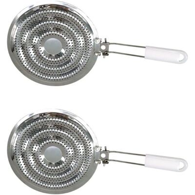 Vision Diffuseur De Chaleur Pour Plaque De Cuisson, Accessoire Pour Cuisinière À Gaz, Lot De 2 Diffuseurs De Chaleur, Blanc, Acier Inoxydable, 20,5 Cm - Publicité Vision Diffuseur De Chaleur Pour Plaque De Cuisson, Accessoire Pour Cuisinière À Gaz, Lot De 2 Diffuseurs De Chaleur, Blanc, Acier Inoxydable, 20,5 Cm - Publicité