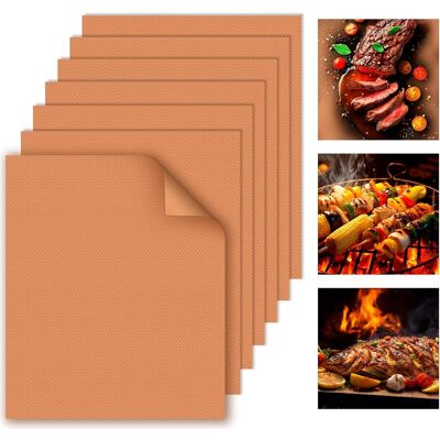 Vision Tapis De Cuisson En Cuivre 7 Pièces Pour Barbecues Extérieurs, 100 % Antiadhésifs, 15,75 X 13 Pouces, Durables, Réutilisables Et Faciles À Nettoyer - Barbecues À Gaz, À Charbon Et Électriques - Publicité Vision Tapis De Cuisson En Cuivre 7 Pièces Pour Barbecues Extérieurs, 100 % Antiadhésifs, 15,75 X 13 Pouces, Durables, Réutilisables Et Faciles À Nettoyer - Barbecues À Gaz, À Charbon Et Électriques - Publicité