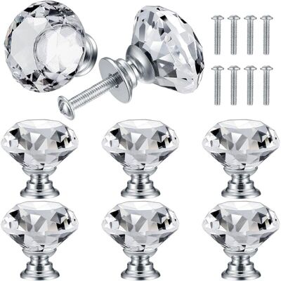 Vision 8 Pcs Bouton De Porte De Cristal, Poignées De Diamant, Poignee De Meuble Diamant, Poignée Boutons Décoration De Armoire, Tiroir, Cuisine Bouton Poignées - 30 Mm - Publicité Vision 8 Pcs Bouton De Porte De Cristal, Poignées De Diamant, Poignee De Meuble Diamant, Poignée Boutons Décoration De Armoire, Tiroir, Cuisine Bouton Poignées - 30 Mm - Publicité