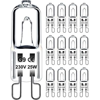 Melissa Ampoule G9 25w 230v Dimmable Blanc Chaud, Ampoule Halogène G9 Tolérance De 300°c, Ampoule Four G9 Pour Four Micro-ondes Cuisinière Plafonniers, Lot De 12 - Publicité Melissa Ampoule G9 25w 230v Dimmable Blanc Chaud, Ampoule Halogène G9 Tolérance De 300°c, Ampoule Four G9 Pour Four Micro-ondes Cuisinière Plafonniers, Lot De 12 - Publicité