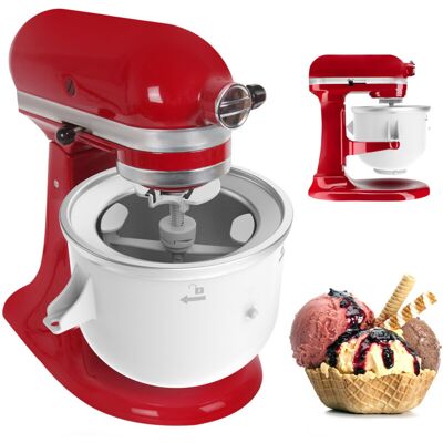 ACKERMAN Accessoire Pour Machine À Crème Glacée Pour Batteur Sur Socle Kitchenaid, Yaourt Glacé De Machine À Crème Glacée Et Sorbet, Convient Aux Mélangeurs De 4,5qt Et Plus. Publicité ACKERMAN Accessoire Pour Machine À Crème Glacée Pour Batteur Sur Socle Kitchenaid, Yaourt Glacé De Machine À Crème Glacée Et Sorbet, Convient Aux Mélangeurs De 4,5qt Et Plus. Publicité