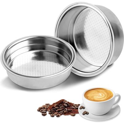 GRASSLIN 2pcs Porte-filtre, 51mm Filtre Pressurisé, Acier Inoxydable, Pour Cafetière 1 Tasse Et 2 Tasses - Publicité GRASSLIN 2pcs Porte-filtre, 51mm Filtre Pressurisé, Acier Inoxydable, Pour Cafetière 1 Tasse Et 2 Tasses - Publicité
