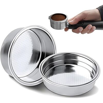 GRASSLIN 2 Pièces Panier-filtre 51mm, Acier Inoxydable, Réutilisable, Pour Expresso 1 Et 2 Tasses, Compatible Delonghi - Publicité GRASSLIN 2 Pièces Panier-filtre 51mm, Acier Inoxydable, Réutilisable, Pour Expresso 1 Et 2 Tasses, Compatible Delonghi - Publicité