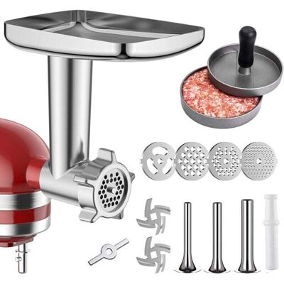 OEM Accessoire De Hachoir À Nourriture En Métal Pour Mélangeurs Sur Socle Kitchenaid Hachoir À Viande. Poussoir À Saucisses. Comprenant 3 Accessoires D'Étouffoir À Saucisses. Hachoir À Viande Kitchen Aid - Publicité OEM Accessoire De Hachoir À Nourriture En Métal Pour Mélangeurs Sur Socle Kitchenaid Hachoir À Viande. Poussoir À Saucisses. Comprenant 3 Accessoires D'Étouffoir À Saucisses. Hachoir À Viande Kitchen Aid - Publicité