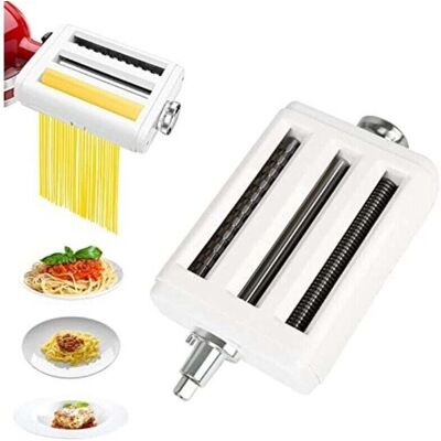 ACKERMAN Applicable Accessoire Pour Machine À Pâtes En Acier Inoxydable, Rouleau À Pâtes Et Coupe-pâtes Pour Batteurs Sur Socle, Comprend Une Brosse De Nettoyage Pour Un Entretien Facile - Publicité ACKERMAN Applicable Accessoire Pour Machine À Pâtes En Acier Inoxydable, Rouleau À Pâtes Et Coupe-pâtes Pour Batteurs Sur Socle, Comprend Une Brosse De Nettoyage Pour Un Entretien Facile - Publicité