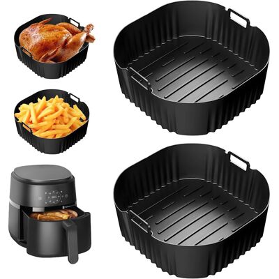 GRASSLIN 2 Pièces Moule Silicone, Antiadhésif Accessoire Air Fryer, 4.2l Panier Silicone, Pour Friteuse À Air - Publicité GRASSLIN 2 Pièces Moule Silicone, Antiadhésif Accessoire Air Fryer, 4.2l Panier Silicone, Pour Friteuse À Air - Publicité